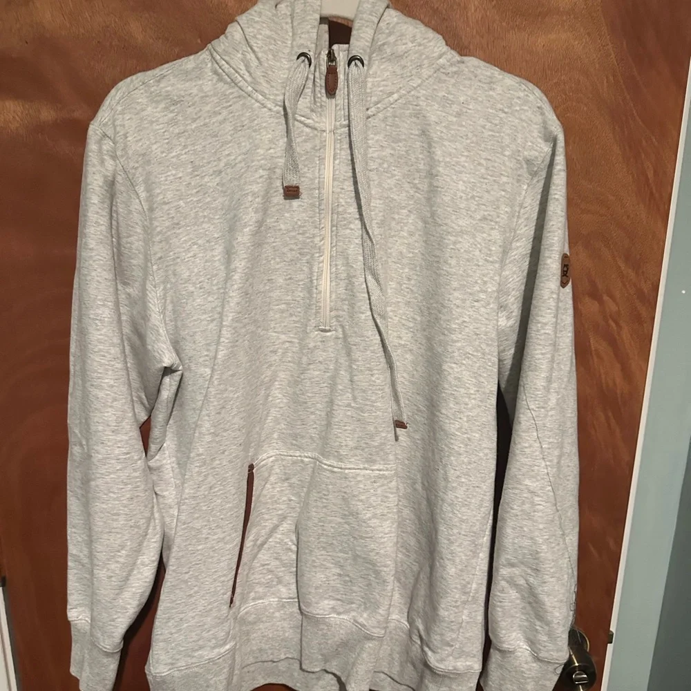 Ariat Women’s Light Gray Zip-Up Hoodie - Picture 1 of 3